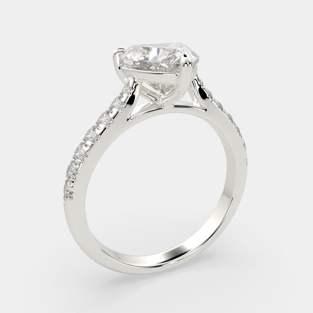 Ginevra Heart Cut Tapered Engagement Ring Setting - Nivetta