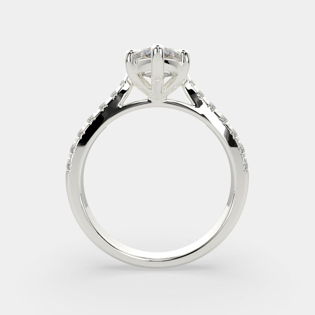 Ginevra Marquise Cut Tapered Engagement Ring Setting - Nivetta