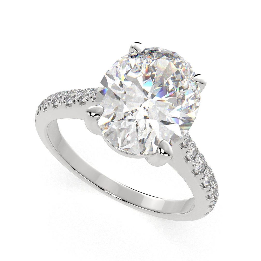 Ginevra Oval Cut Tapered Engagement Ring Setting - Nivetta