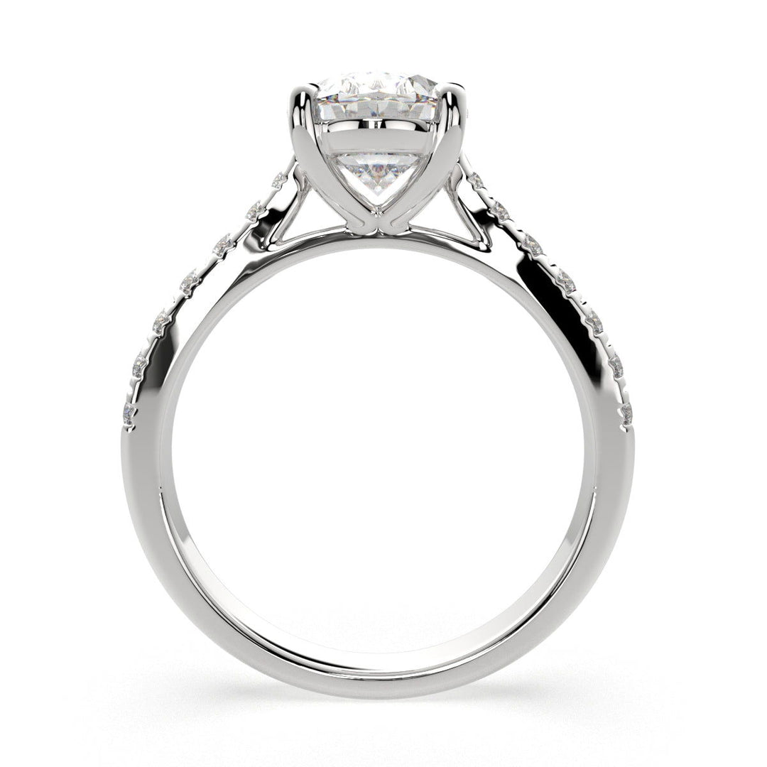 Ginevra Oval Cut Tapered Engagement Ring Setting - Nivetta
