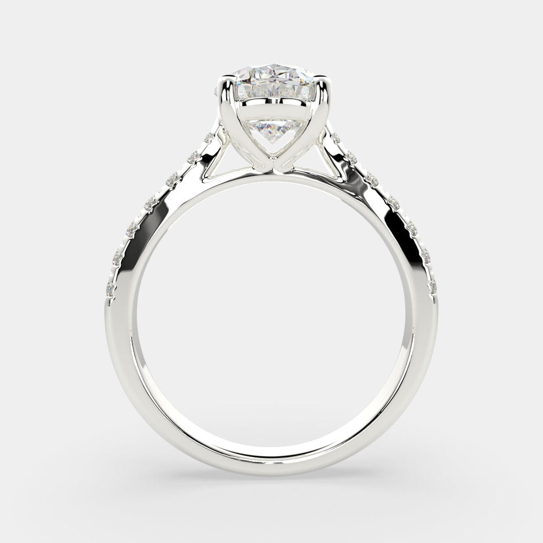 Ginevra Oval Cut Tapered Engagement Ring Setting - Nivetta