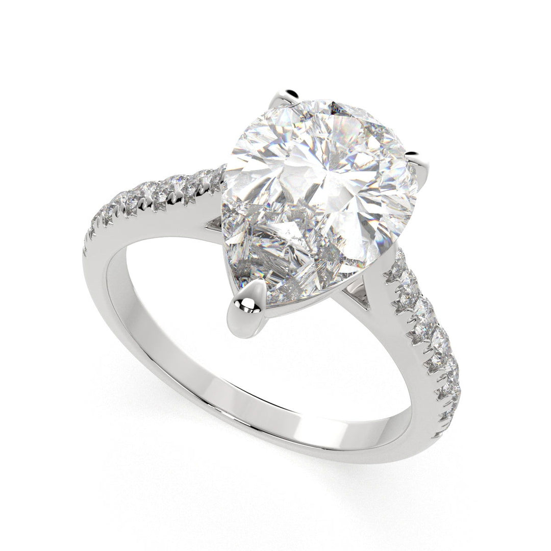 Ginevra Pear Cut Tapered Engagement Ring Setting - Nivetta