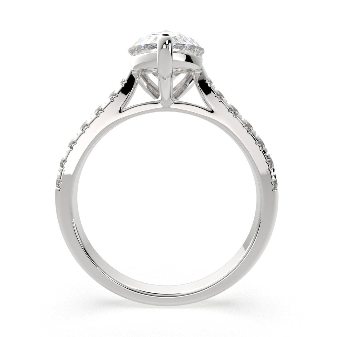 Ginevra Pear Cut Tapered Engagement Ring Setting - Nivetta