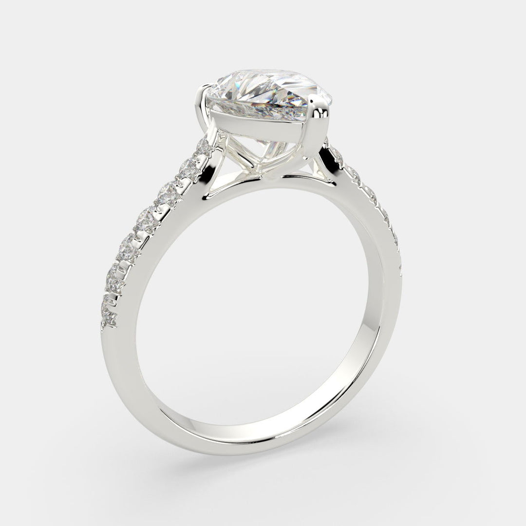 Ginevra Pear Cut Tapered Engagement Ring Setting - Nivetta