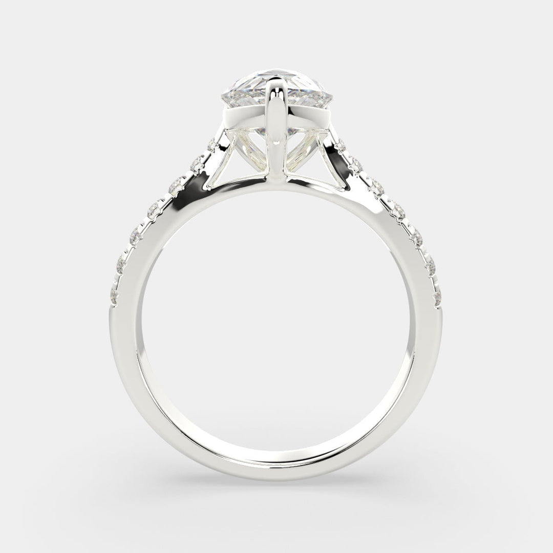 Ginevra Pear Cut Tapered Engagement Ring Setting - Nivetta