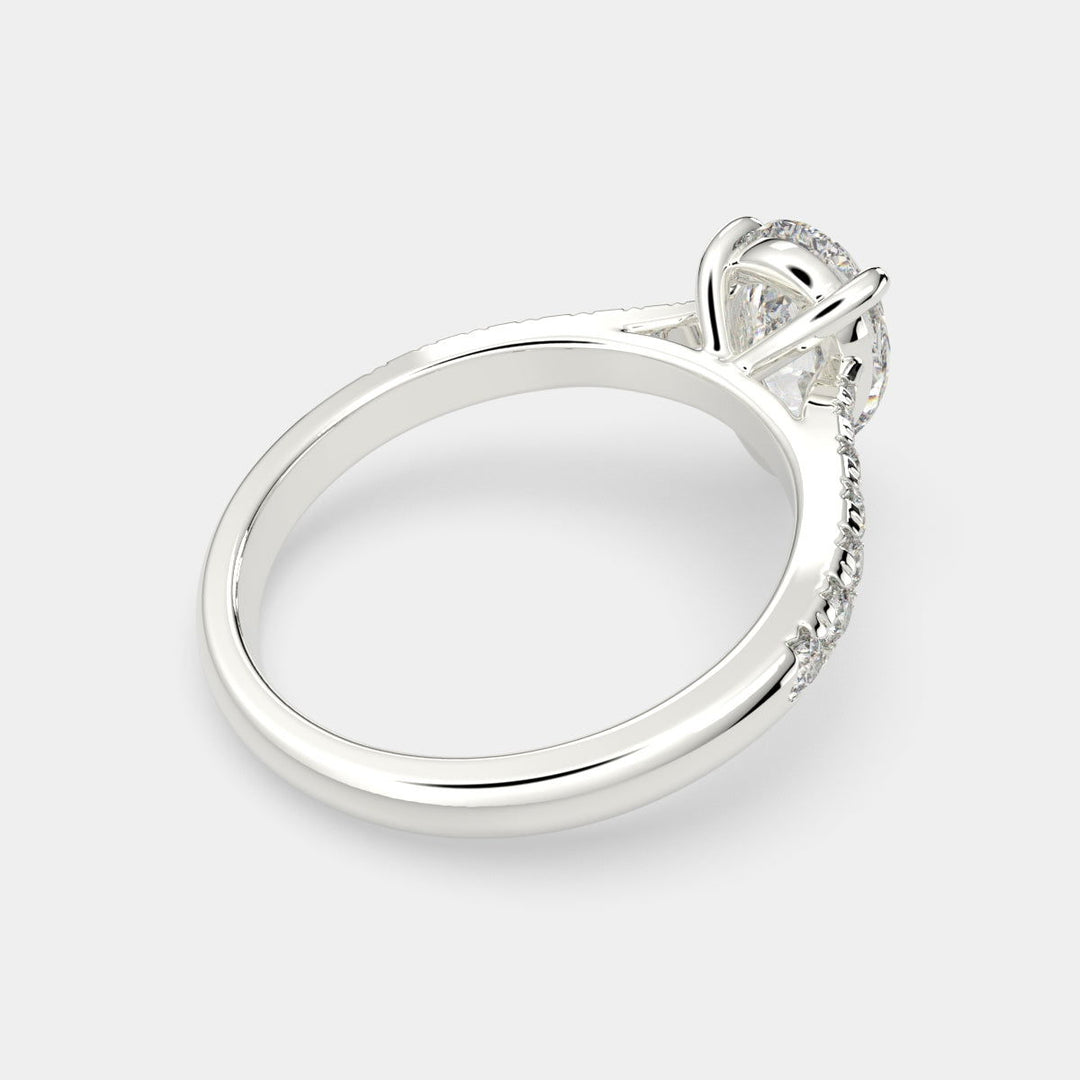 Ginevra Pear Cut Tapered Engagement Ring Setting - Nivetta
