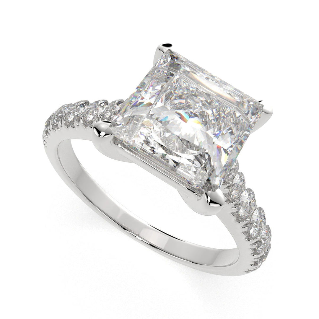 Ginevra Princess Cut Tapered Engagement Ring Setting - Nivetta