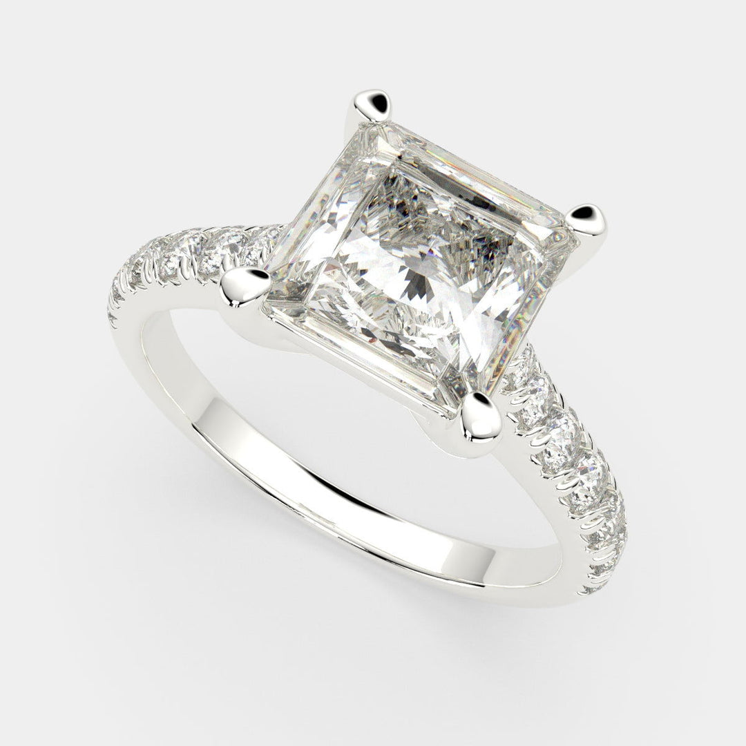 Ginevra Princess Cut Tapered Engagement Ring Setting - Nivetta