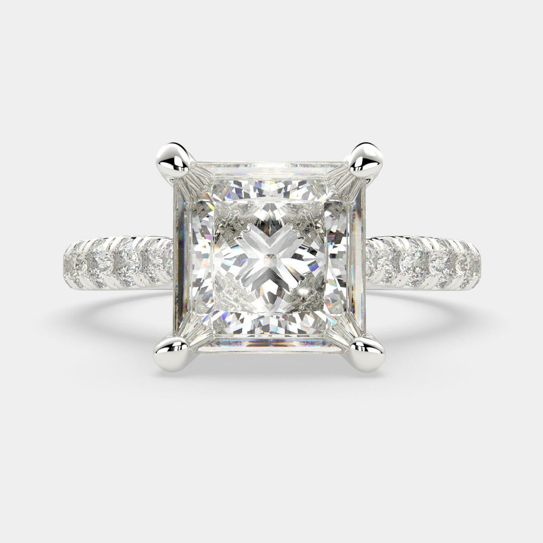 Ginevra Princess Cut Tapered Engagement Ring Setting - Nivetta