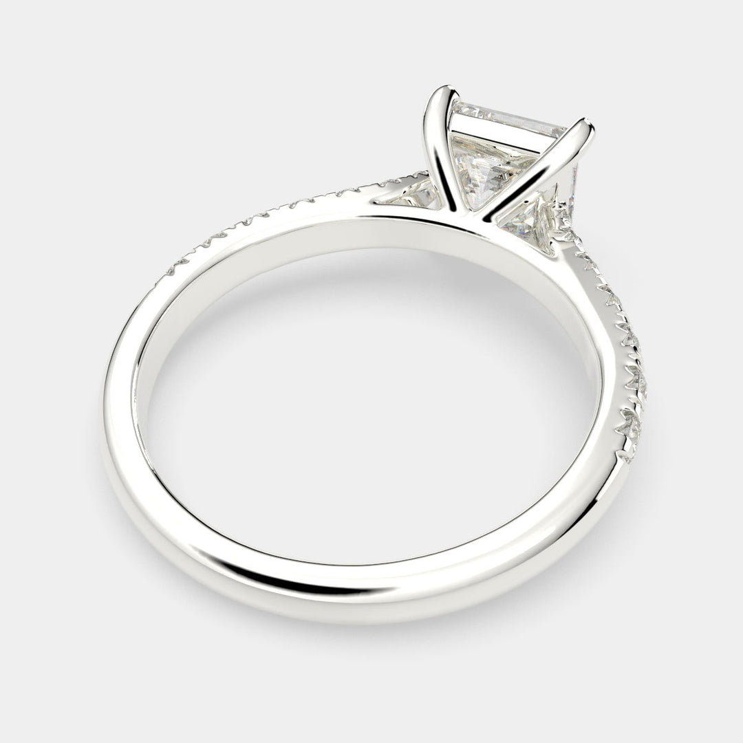 Ginevra Princess Cut Tapered Engagement Ring Setting - Nivetta