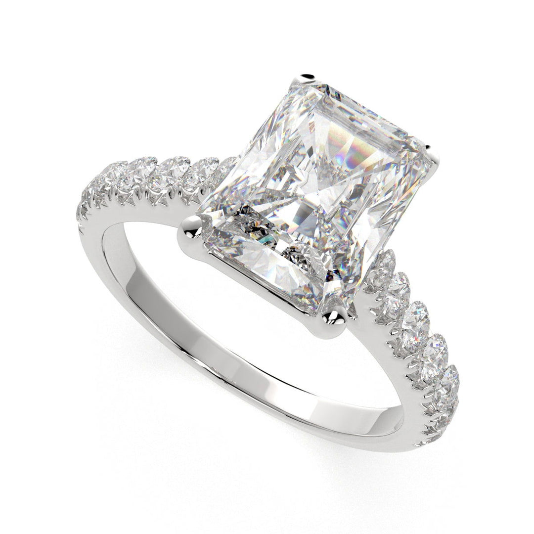 Ginevra Radiant Cut Tapered Engagement Ring Setting - Nivetta