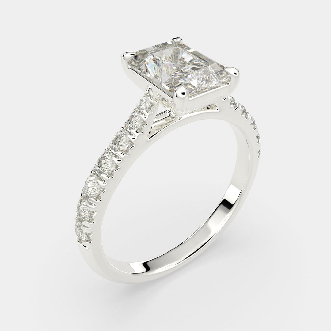 Ginevra Radiant Cut Tapered Engagement Ring Setting - Nivetta