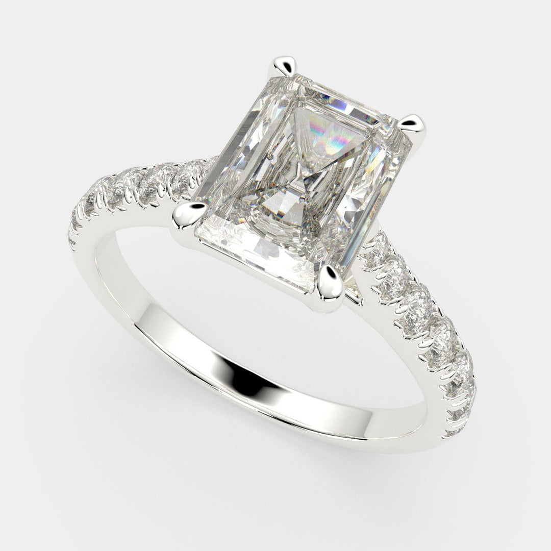 Ginevra Radiant Cut Tapered Engagement Ring Setting - Nivetta