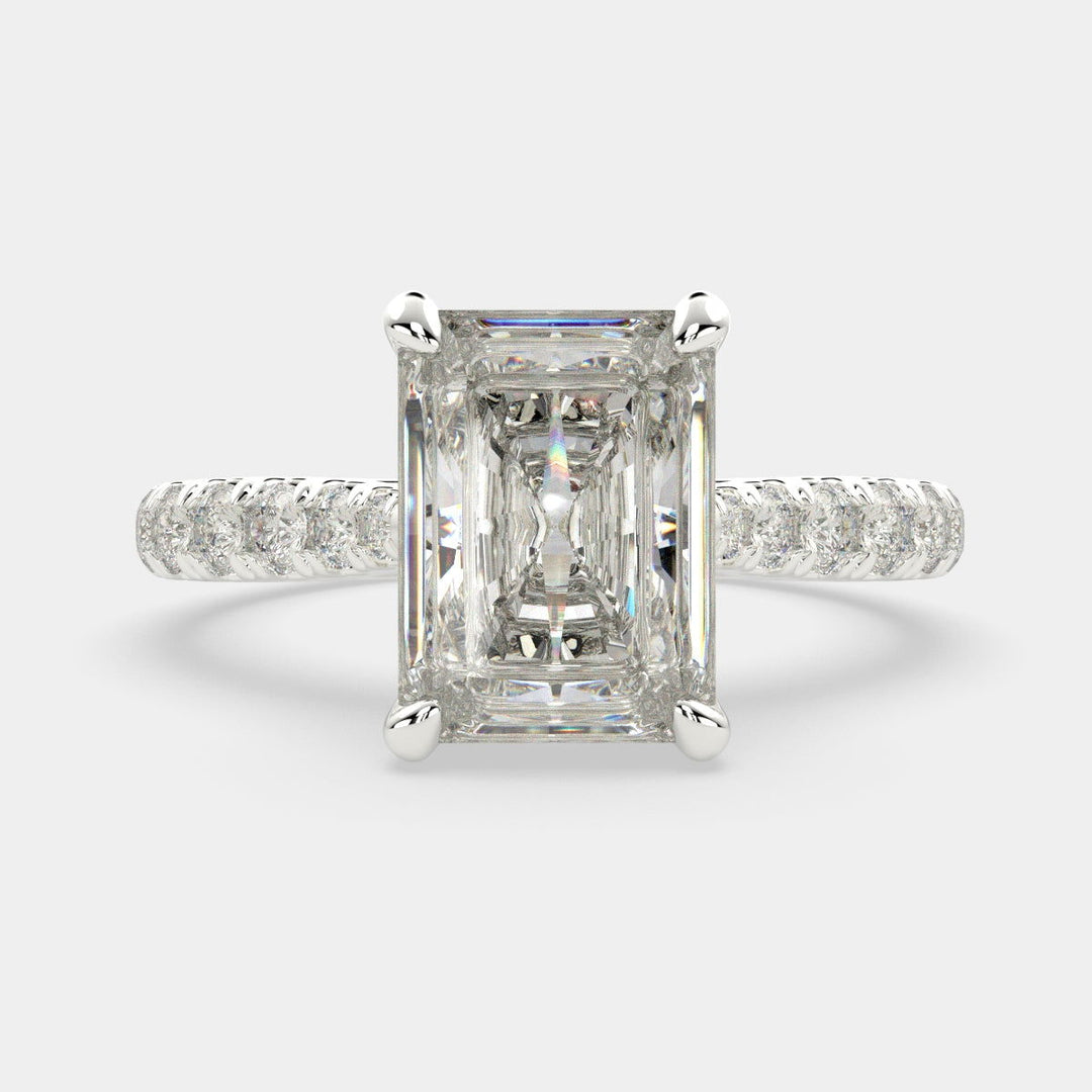 Ginevra Radiant Cut Tapered Engagement Ring Setting - Nivetta