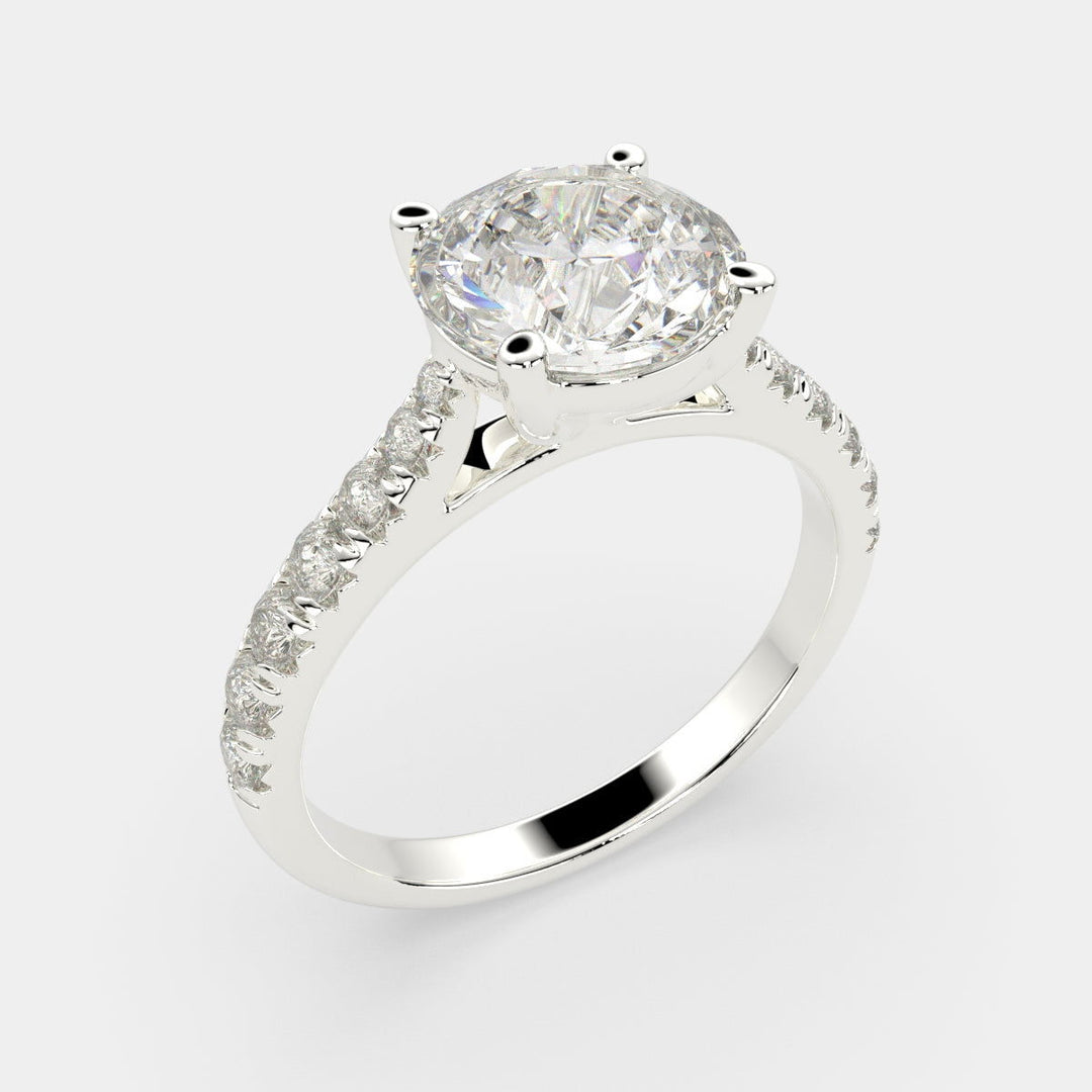 Ginevra Round Cut Tapered Engagement Ring Setting - Nivetta