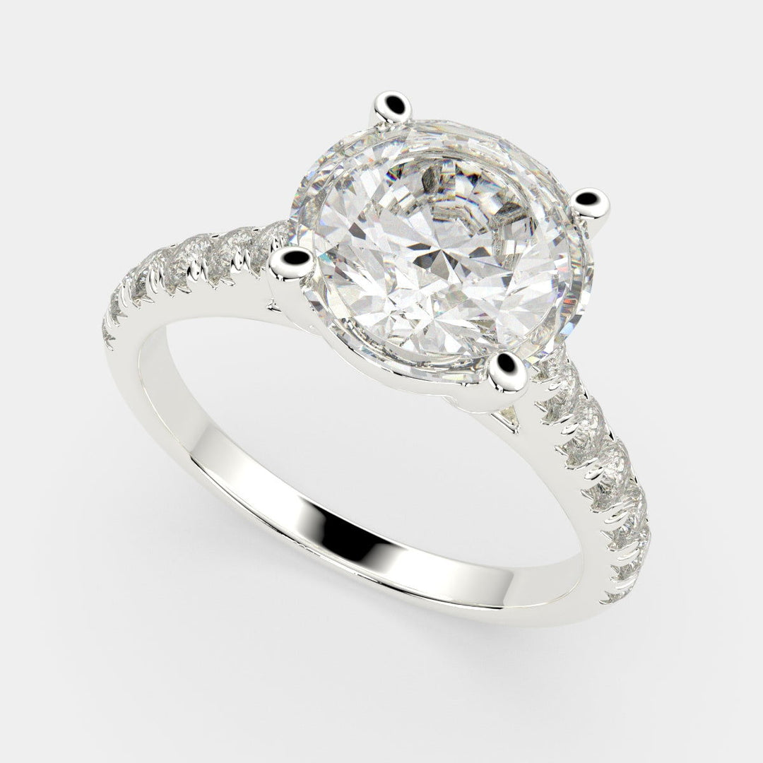 Ginevra Round Cut Tapered Engagement Ring Setting - Nivetta