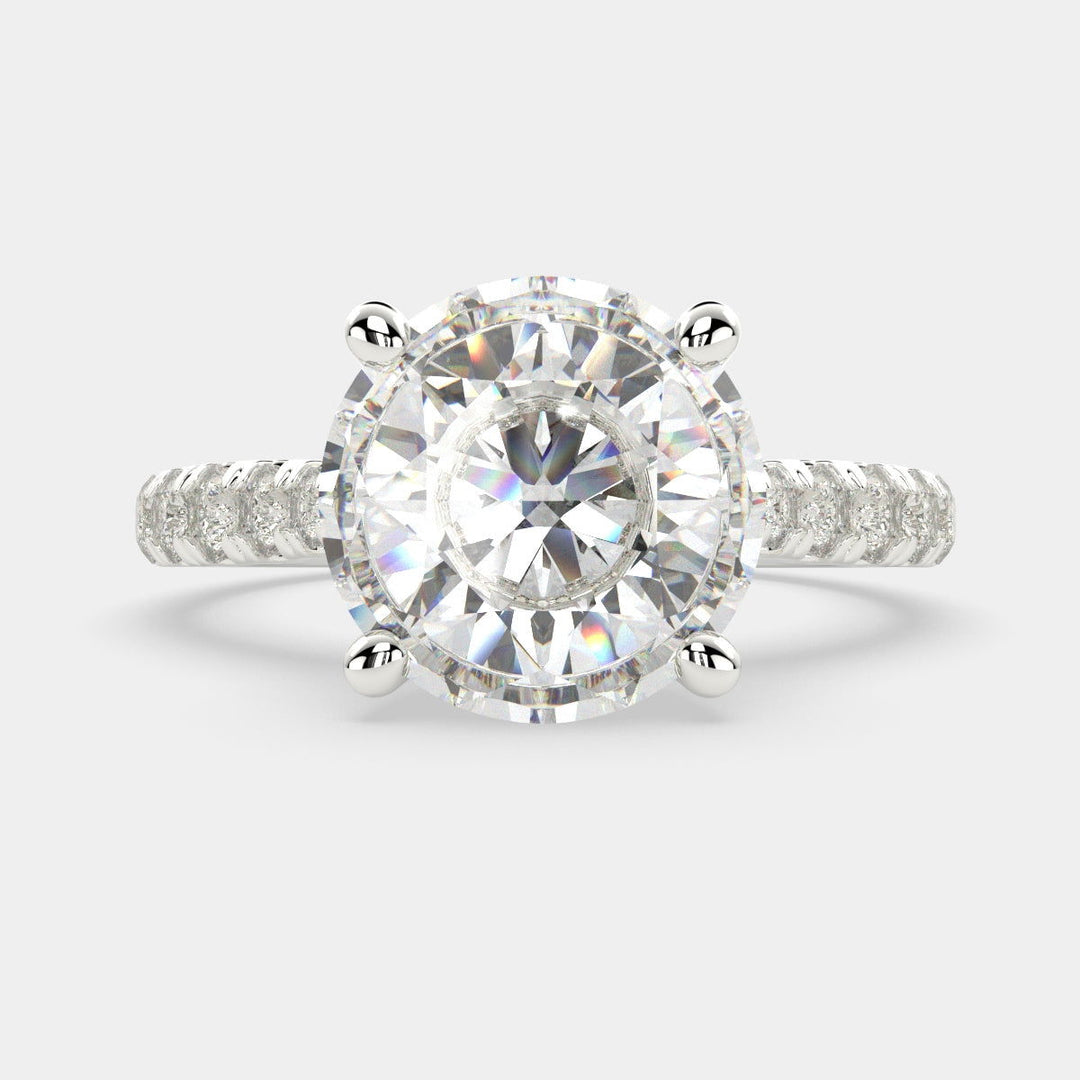 Ginevra Round Cut Tapered Engagement Ring Setting - Nivetta