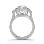 Load image into Gallery viewer, Gretchen Halo Baguette Accents Cushion Cut Engagement Ring - Nivetta