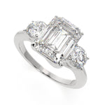 Load image into Gallery viewer, Hana Emerald Cut 3 Stone Engagement Ring Setting - Nivetta
