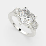 Load image into Gallery viewer, Hana Heart Cut 3 Stone Engagement Ring Setting - Nivetta
