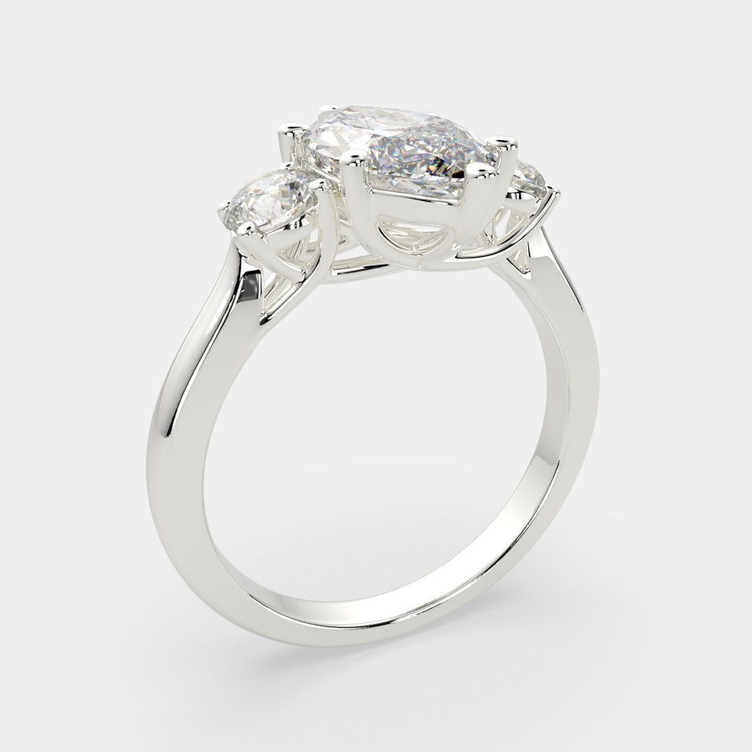 Hana Marquise Cut 3 Stone Engagement Ring Setting - Nivetta
