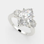 Load image into Gallery viewer, Hana Marquise Cut 3 Stone Engagement Ring Setting - Nivetta
