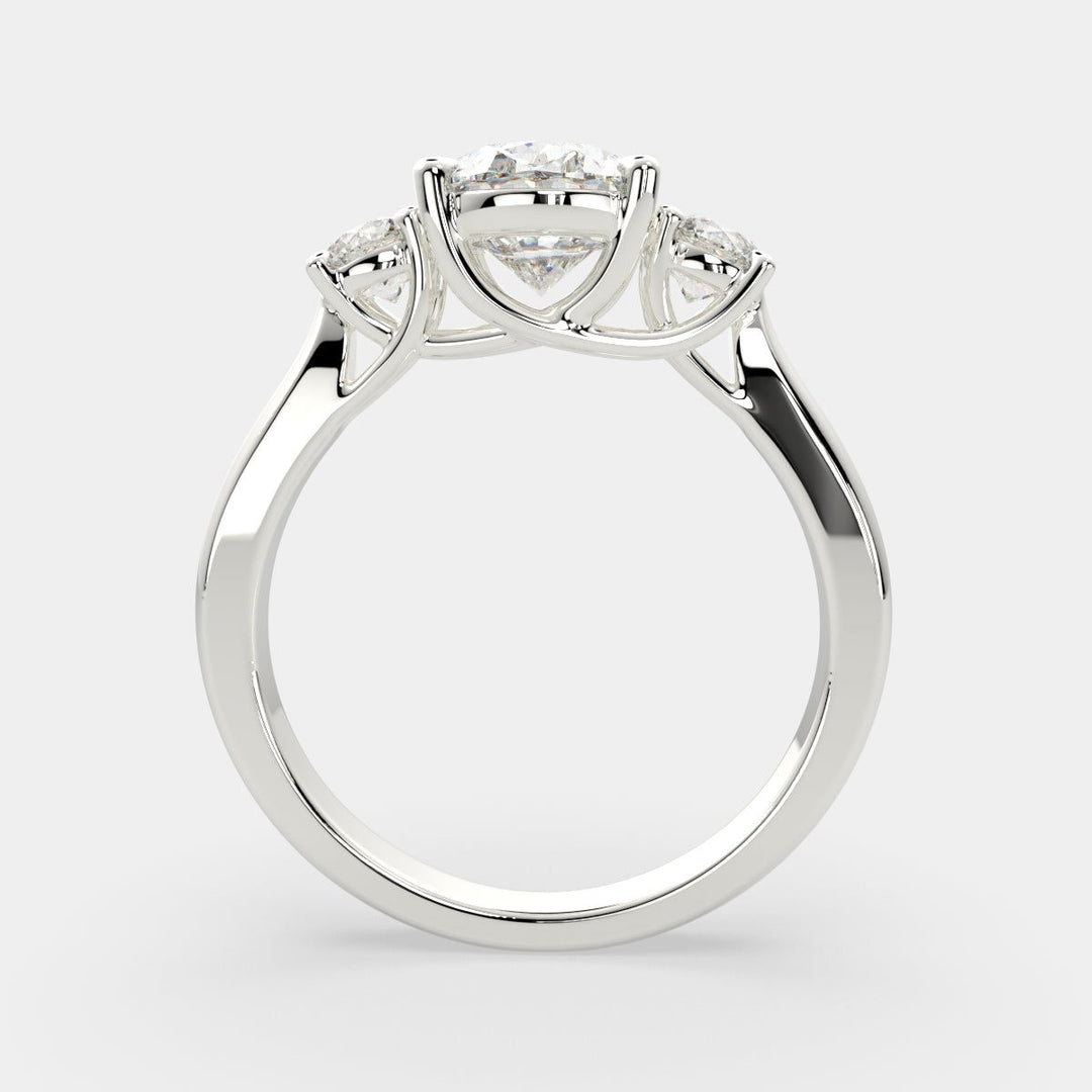 Hana Oval Cut 3 Stone Engagement Ring Setting - Nivetta