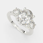 Load image into Gallery viewer, Hana Oval Cut 3 Stone Engagement Ring Setting - Nivetta