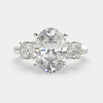 Load image into Gallery viewer, Hana Oval Cut 3 Stone Engagement Ring Setting - Nivetta