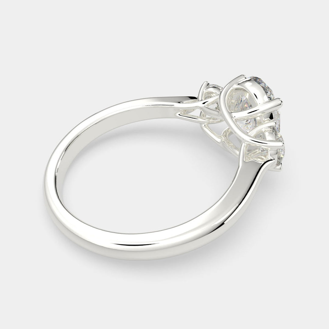 Hana Oval Cut 3 Stone Engagement Ring Setting - Nivetta