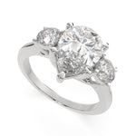 Load image into Gallery viewer, Hana Pear Cut 3 Stone Engagement Ring Setting - Nivetta