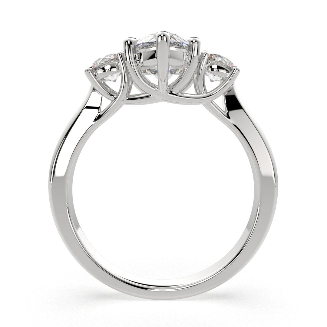 Hana Pear Cut 3 Stone Engagement Ring Setting - Nivetta