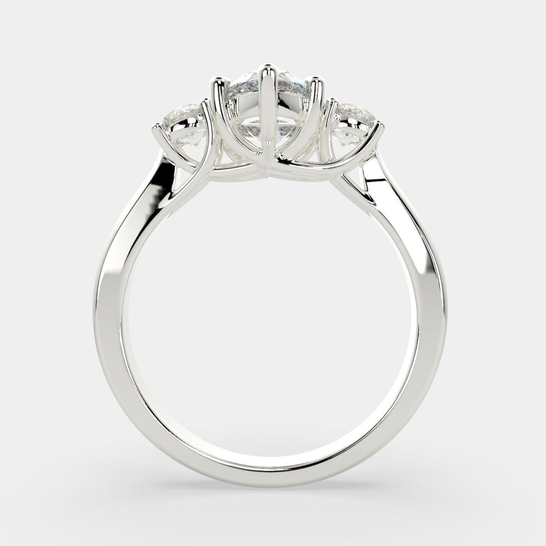 Hana Pear Cut 3 Stone Engagement Ring Setting - Nivetta