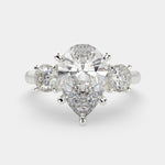 Load image into Gallery viewer, Hana Pear Cut 3 Stone Engagement Ring Setting - Nivetta