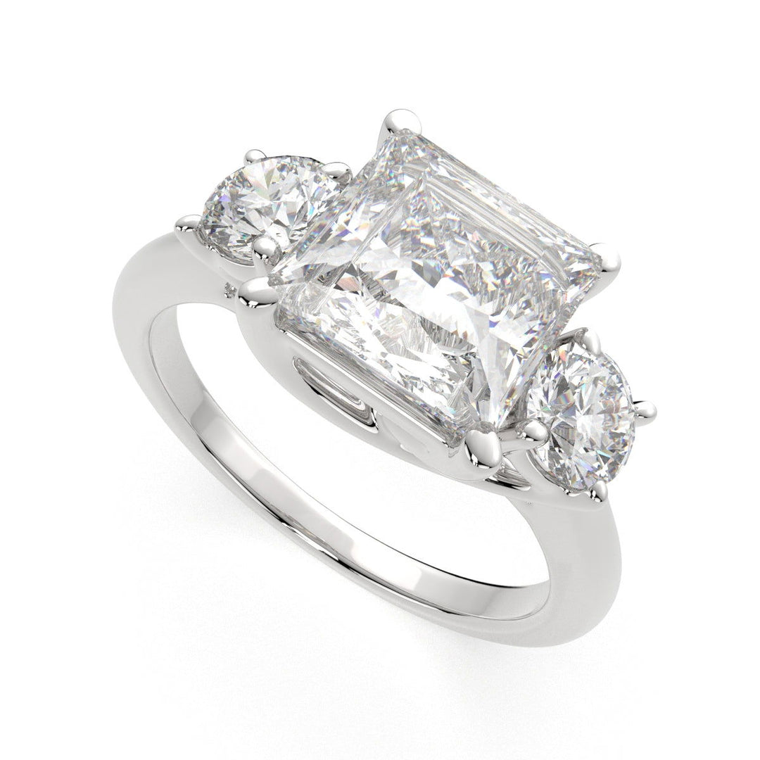 Hana Princess Cut 3 Stone Engagement Ring Setting - Nivetta