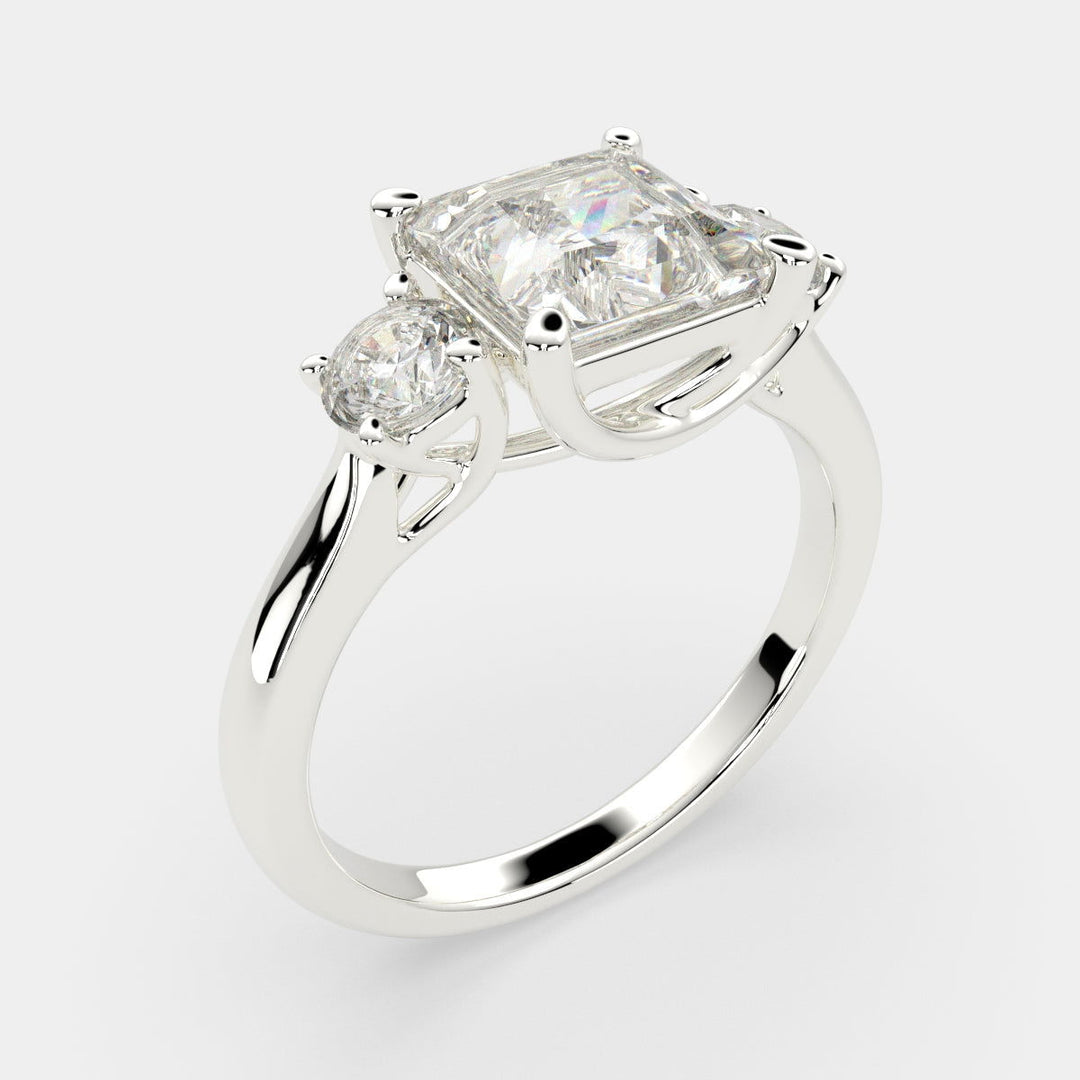 Hana Princess Cut 3 Stone Engagement Ring Setting - Nivetta
