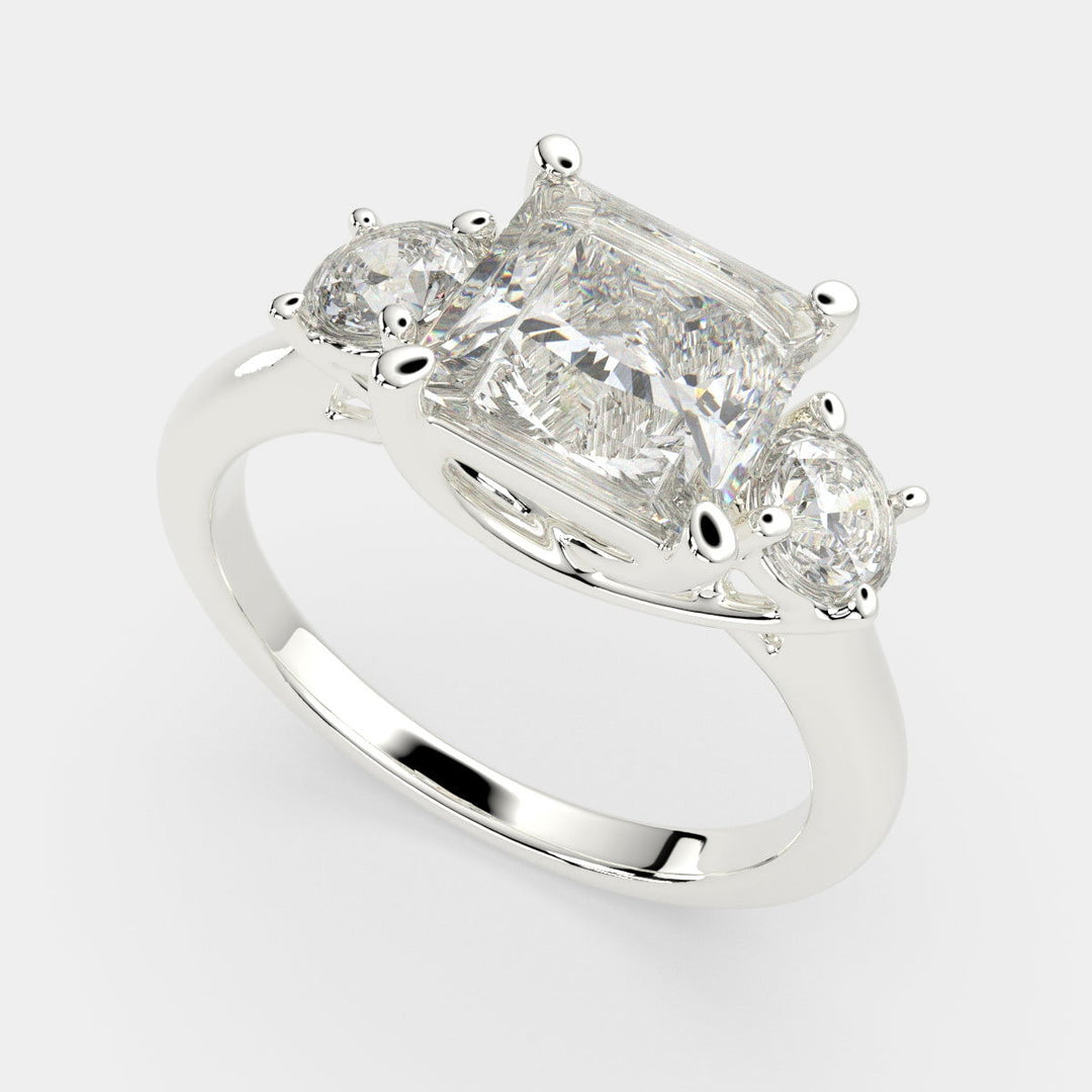 Hana Princess Cut 3 Stone Engagement Ring Setting - Nivetta