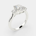 Load image into Gallery viewer, Hana Radiant Cut 3 Stone Engagement Ring Setting - Nivetta