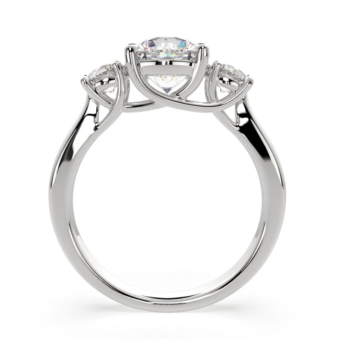 Hana Round Cut 3 Stone Engagement Ring Setting - Nivetta