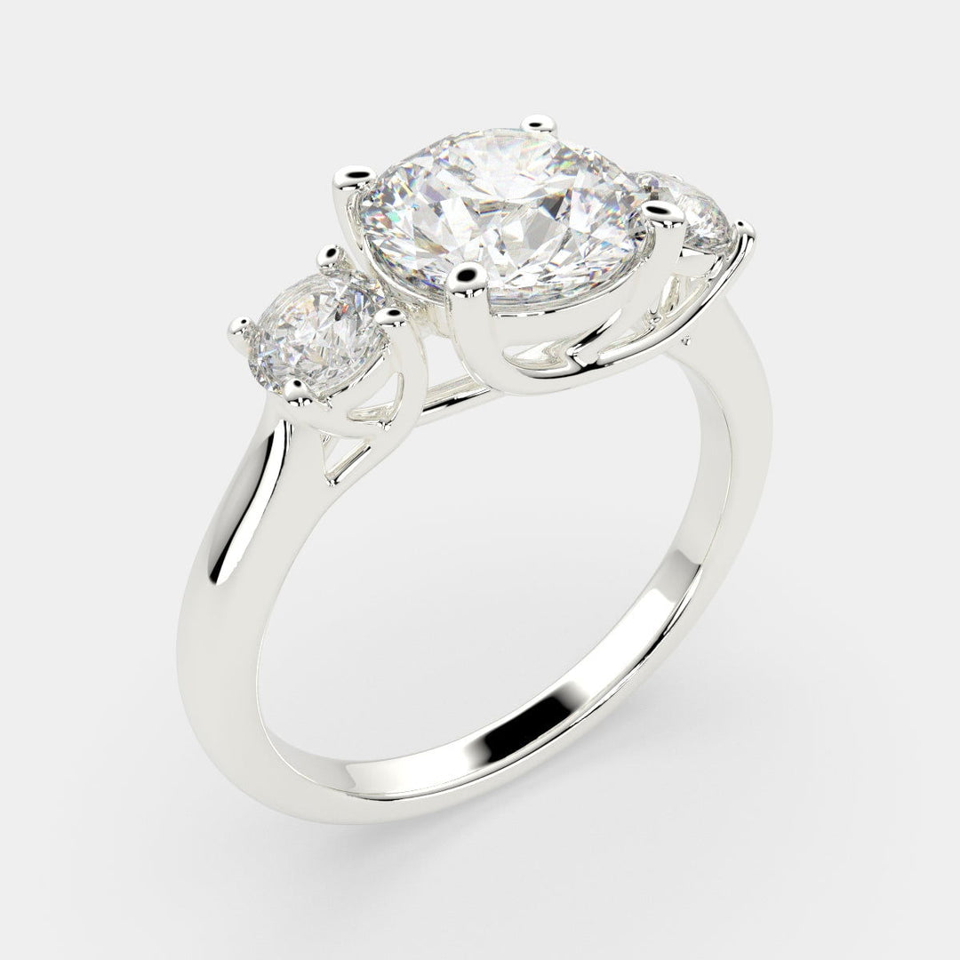 Hana Round Cut 3 Stone Engagement Ring Setting - Nivetta