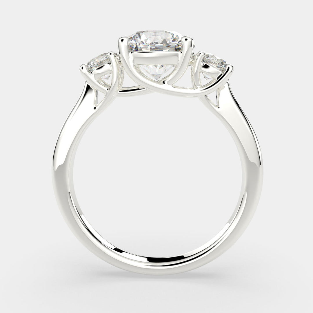 Hana Round Cut 3 Stone Engagement Ring Setting - Nivetta