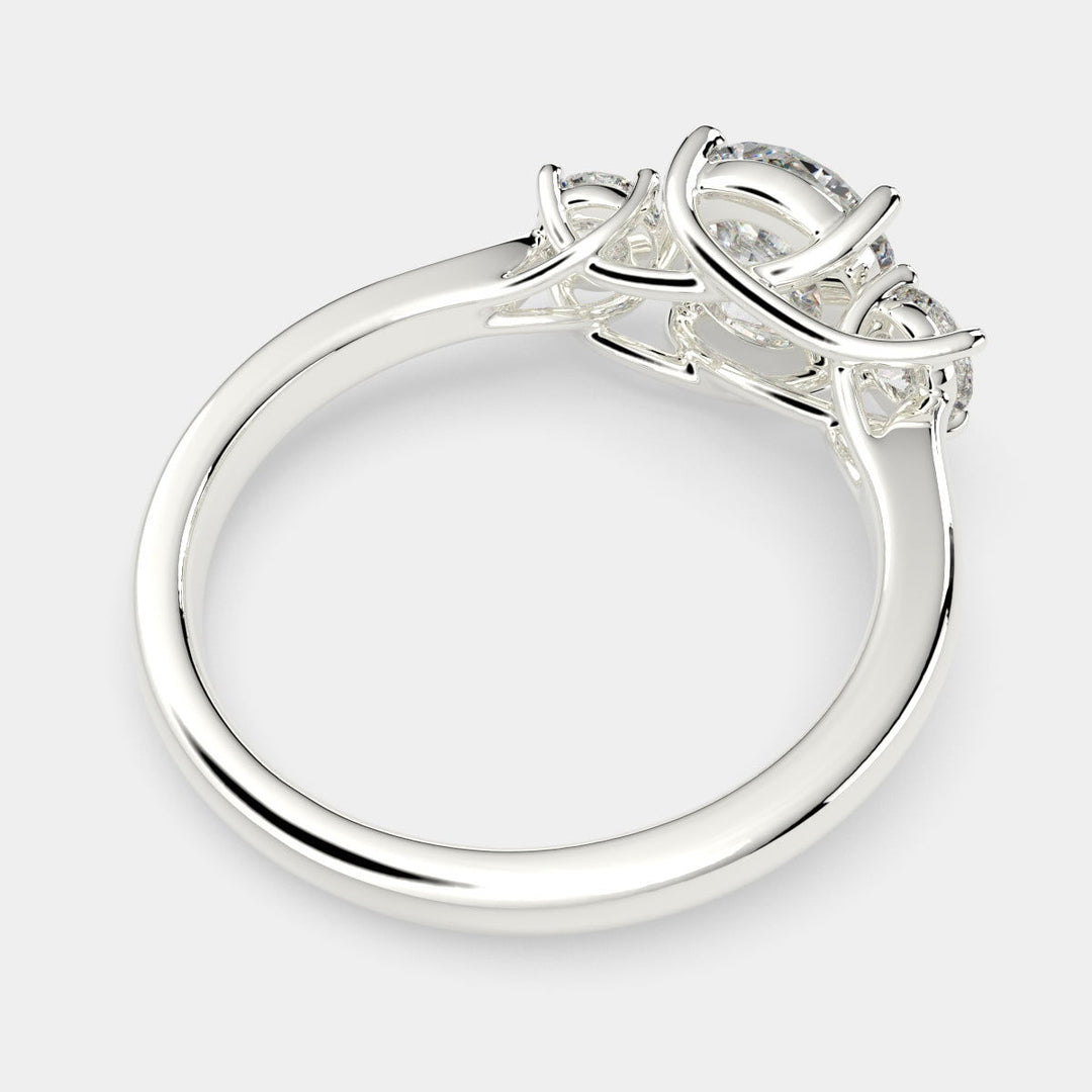 Hana Round Cut 3 Stone Engagement Ring Setting - Nivetta