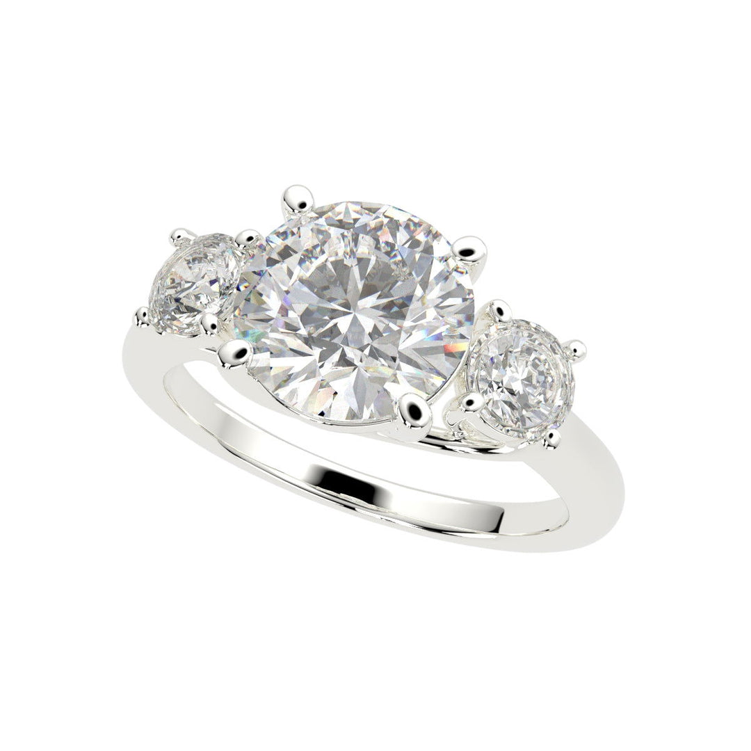 Hana Round Cut 3 Stone Engagement Ring Setting - Nivetta