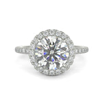 Load image into Gallery viewer, Hanna Round Cut Pave Halo 4 Prong Claw Set Engagement Ring Setting - Nivetta