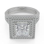 Load image into Gallery viewer, Harley Double Halo Pave Princess Cut Diamond Engagement Ring - Nivetta
