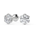 Load image into Gallery viewer, Haven Round Cut Flower Stud Earrings - Nivetta