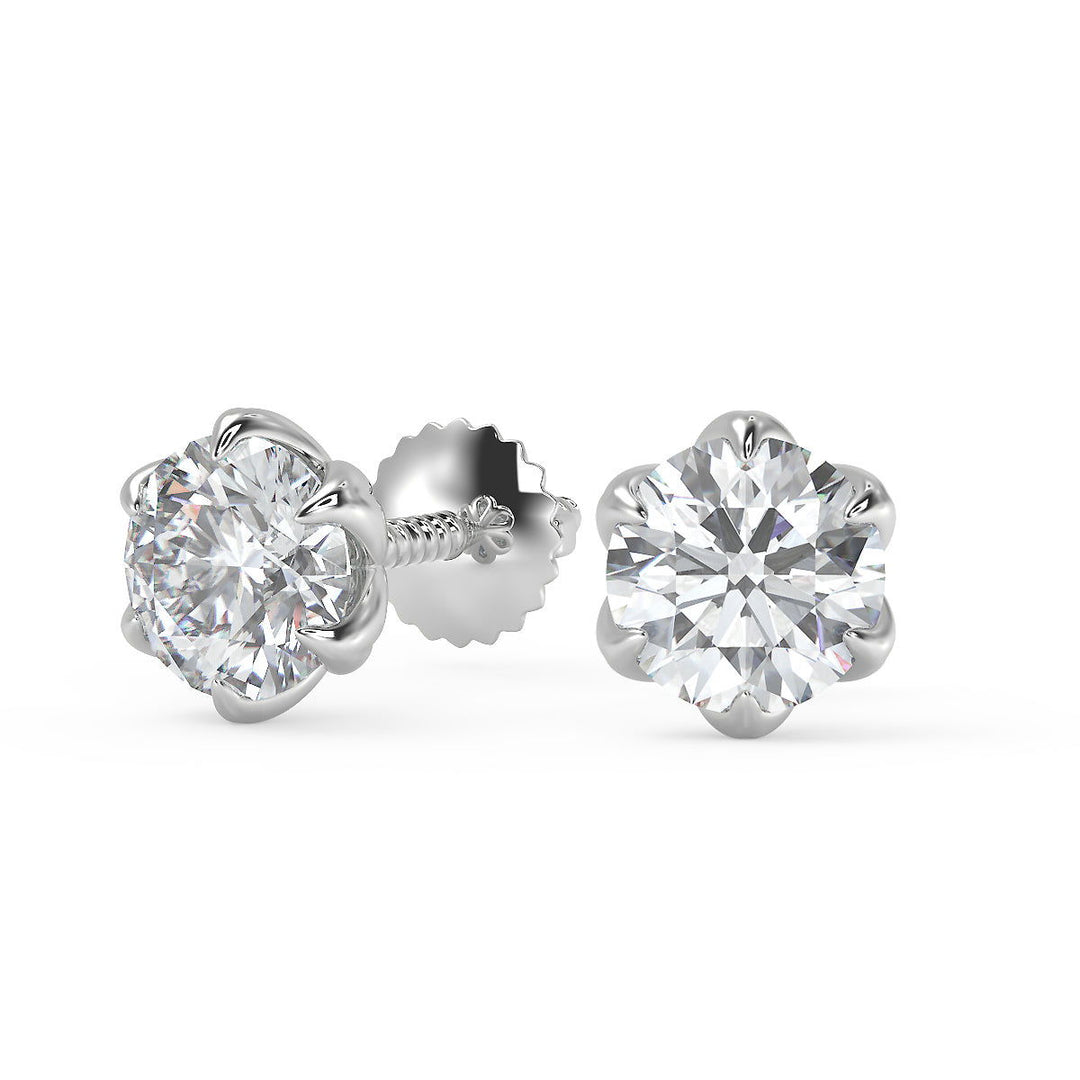 Haven Round Cut Flower Stud Earrings - Nivetta