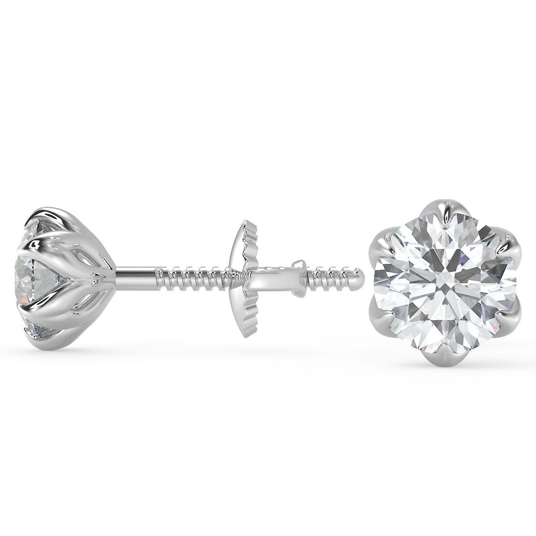 Haven Round Cut Flower Stud Earrings - Nivetta