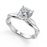 Load image into Gallery viewer, Haylie Infinity Solitaire Rope 4 Prong Cushion Cut Diamond Engagement Ring - Nivetta