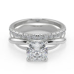 Load image into Gallery viewer, Haylie Infinity Solitaire Rope 4 Prong Cushion Cut Diamond Engagement Ring - Nivetta